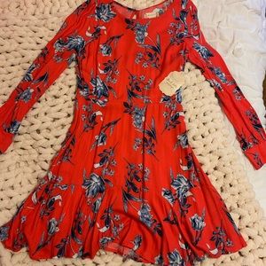NWT Altard State dress! Red, blue/white flowers